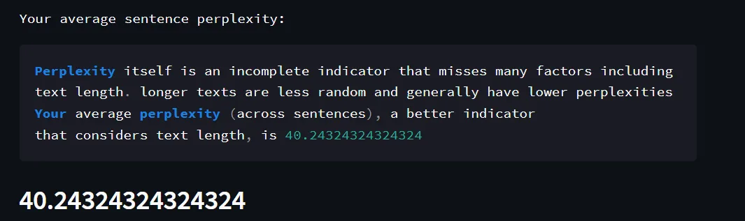 Total Text Perplexity All AI